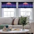 thumbnail image 5 of LALILO Kitchen Curtain Valance Party Space Disco Grid Neon Rod Pocket Window Curtain 52"x 18" Set of 2, 5 of 7