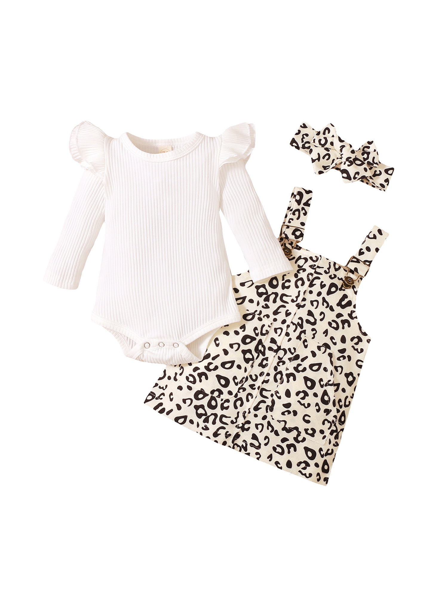 Baby Girl Spring Summer Outfits Toddler Leopard Cheetah Dress Suspender Skirt Overalls Leopard Suspender Skirt, 2-3T 