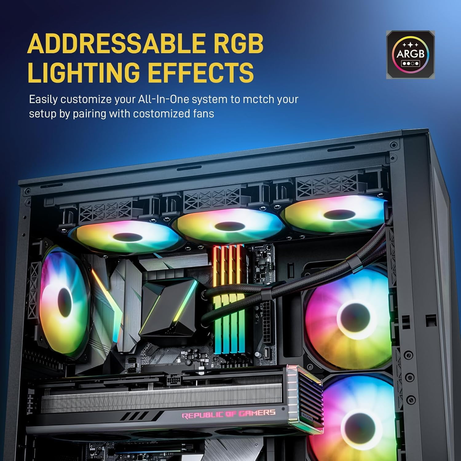 DARKROCK D360 CPU Liquid Cooler with 360mm Radiator, Addressable RGB Lights, Pure Copper Pump, and AMD, AM5/ AM4, Intel LGA 1700/1200 Brackets Ready - Black