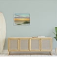 thumbnail image 2 of Coastal Reeds Sunset Beach Shore Coastal Painting White Framed Art Print Wall Art, 2 of 7