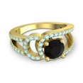 thumbnail image 3 of 2.50 Carat Fine Round Cut Citrine & Aquamarine Gemstone Bridal Ring for Women Solid 18K Yellow Gold Size 7 by Diamond-Capitals, 3 of 8