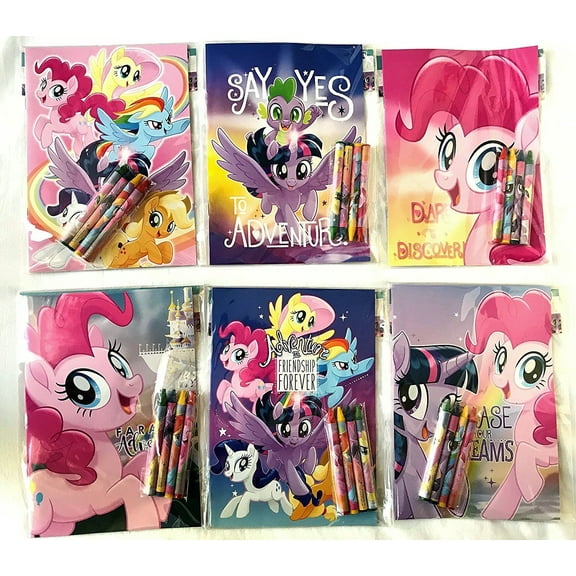 My Little Pony Party Favors Coloring Book & Crayon Set 12 Pack ( Assorted Style)