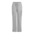 thumbnail image 4 of BODOAO Cargo Sweatpants for Women Wide Leg Cargo Pants High Waisted Sweats Pants with Pockets Drawstring Baggy Joggers Pants Ladies' Sweatpants Sweatpants High Waist Yoga Sports Belt Pocket Grey M, 4 of 8