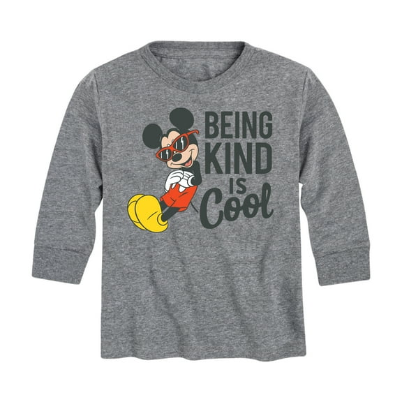 Mickey & Friends - Mickey Kind Is Cool - Toddler And Youth Long Sleeve Graphic T-Shirt