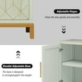 thumbnail image 6 of HLR 30.7"W Green Accent Cabinet with 2 Doors, Entryway Cabinet with Gold Trim, Modern Buffet Sideboards, 6 of 7