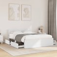 Bed frame with headboard white 140x190 cm wood material