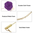 thumbnail image 3 of Uxcell Men Cloth Rose Flower Pin, Suit Lapel Stick Boutonnieres, Purple 1 Pcs, 3 of 6