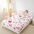 thumbnail image 4 of Feelyou Bowknot Cowgirl Boot Full Size Sheets, Cartoon Cherry Love Heart Bed Sheets, Teens Kids Girls Women Sheet Sets, Breathable Home Decor, 4pcs, 4 of 7