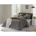 thumbnail image 1 of Natural Crinkle Fabric Ultra Soft Solid Duvet Cover Set - Zipper Closure, 1 of 3