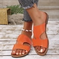 thumbnail image 6 of KIJBLAE Women's Wide Width One Band Open Toe Slide Sandals, Fashion Comfort Casual Outdoor Beach Slippers Spring Summer Orange 40, 6 of 8