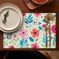 thumbnail image 5 of Pioneer Flower Floral Print Pattern Summer Placemats Table Placemats Set Of 4-Linen Kitchen Washable Placemats Table Mats 12x18 Inch Non-Slip Heat Resistant, 5 of 6
