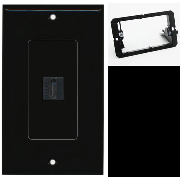 Ultra Spec Cables 1 Port HDMI 2.0 Wall Plate Black w/Mounting Bracket