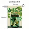thumbnail image 3 of PHYHOO St Patricks Day Watercolor Green Shamrock Jar Garden Flag Small Burlap Yard Hello Lucky Holiday Flag White, 3 of 6