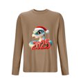 thumbnail image 2 of GuangCheng Mens Christmas Shirts Round Neck,Long Sleeve Tops,Printed,Pullover,Baggy,Bottom,Tees,Comfy Loose Piece,Khaki,Size 2XL, 2 of 3