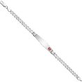 thumbnail image 4 of 14K Solid White Gold Medical Alert Curb Link Name Bar Identification ID Bracelet, 4 of 5