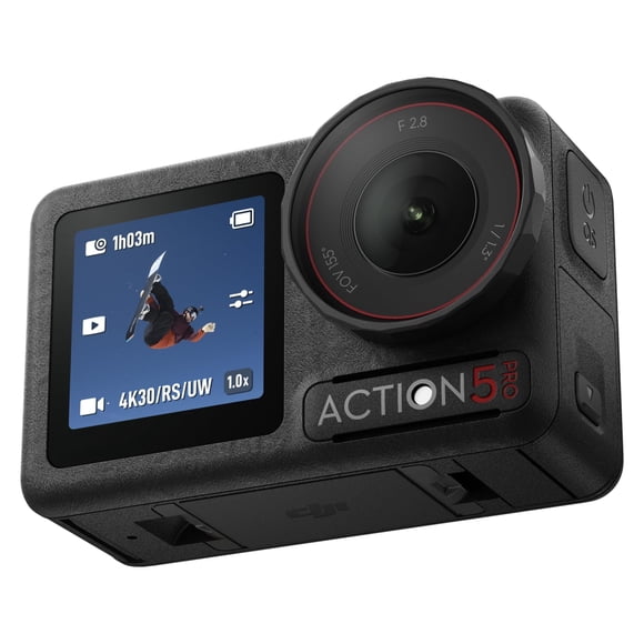 DJI Osmo Action 5 Pro Essential Combo, cámara de acción impermeable con sensor de 1/1.3", vídeo 4K/120 fps, seguimiento de sujeto, estabilización, pantallas táctiles OLED duales, cámara de acción 4K i