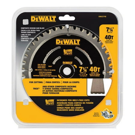 UPC: 0885911479837 | Dewalt Composite Decking Circular Saw Blade 7-1/4 in Dia x 0.039 in Thick 40 TPI Teeth 5/8 in Arbor Steel