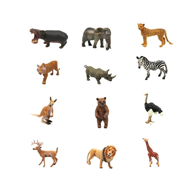 12 figuras de animales de vida silvestre, juguete educativo, regalos para niños y niñas, figuras de animales de zoológico para proyectos escolares,