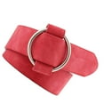 thumbnail image 2 of Female Solid Color Imitation Leather Metal Round Buckle Belt Girls Jeans Modeling Decoration Belt, 2 of 7