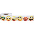 thumbnail image 2 of 3D Emoji Stickers Happy Faces 6 Different Emojis 1 Inch Round Circle Dots 500 Adhesive Labels, 2 of 8