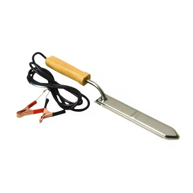 Electric Honey Cutter Cakes with Wood Handle Portable Professional Electric Knife Stainless Steel Beekeeping Supplies,1 x Electric honey cutter
