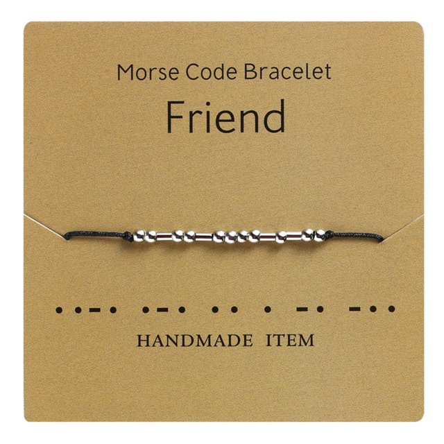 Pulsera para hombre, mujer, pareja, código morse, pulsera, regalo de joyería, pulsera hecha a man Abanopi Pulsera