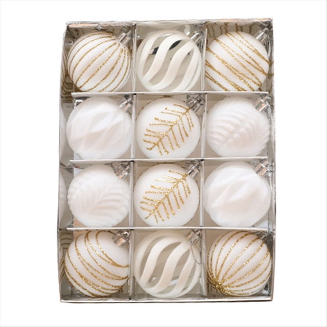 12 Piezas 6CM Bola de Navidad Adornos Decoraciones del Árbol para la Boda de Vacaciones Decoración del Árbol de Navidad Bola Colgante D