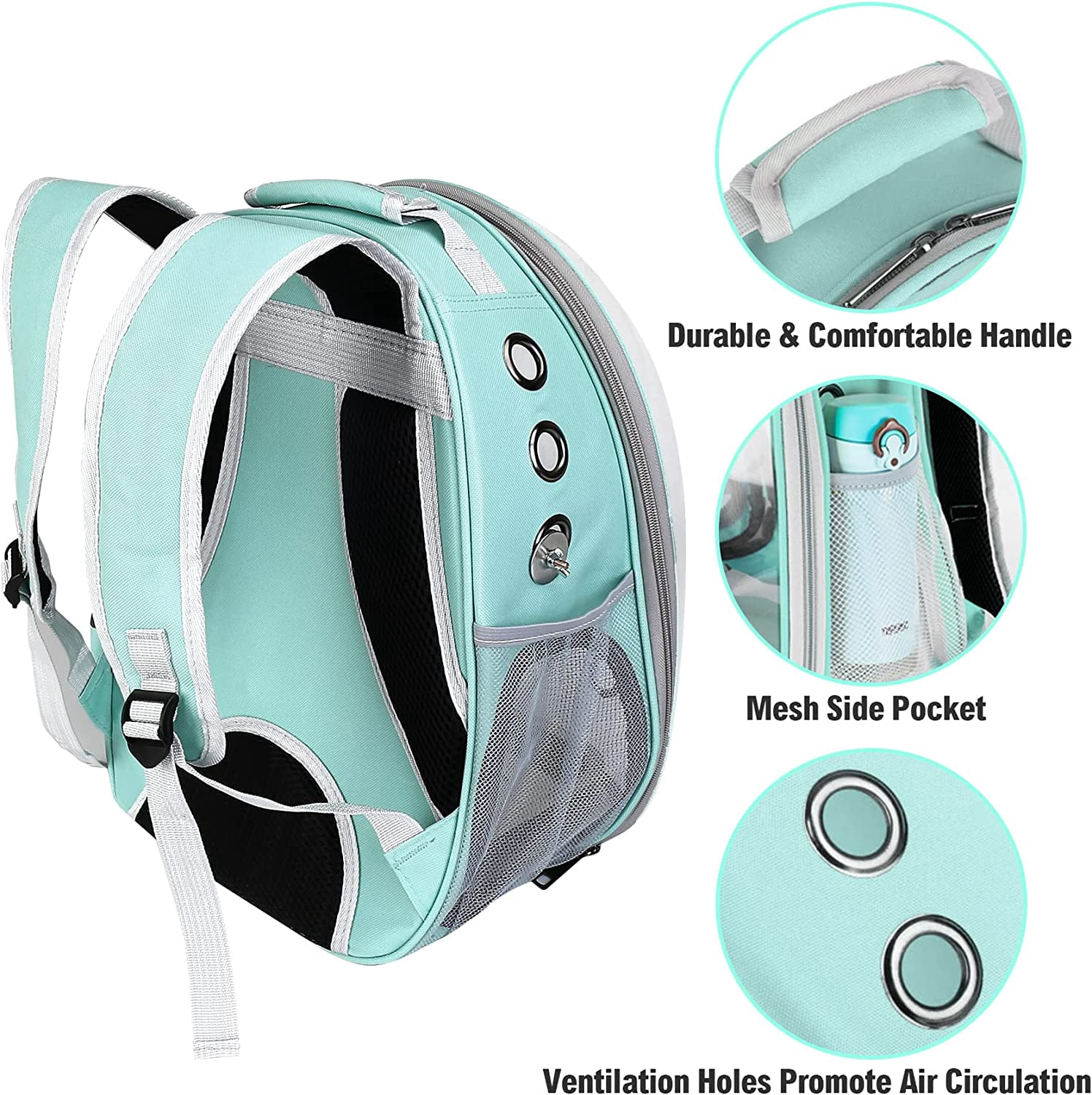 Bird Backpack, Bird Carrier Travel Cage with Perch, Portable Wildbird Carrier Bag, Parrot Parakeet Cockatiel Cage w/Toy Stainless Steel Food Bowl Tray for Conures Budgie Canary Lovebirds Small Animal
