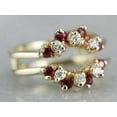 thumbnail image 3 of 2Ct Round Cut Simulated Red Ruby Women's Enhancer Wrap Wedding Ring 14k Yellow Gold Plated, 3 of 4