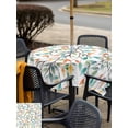 thumbnail image 4 of Outdoor Tablecloth with Umbrella Hole and Zipper, Teal Orange Eucalyptus Square Table Cloth 54x54 Inch Waterproof Tablecloth, Weeping Botanical Leaves Picnic Table Cover for Patio Camping, 4 of 7