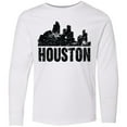 thumbnail image 3 of Inktastic Houston Skyline Grunge Long Sleeve Youth T-Shirt, 3 of 5