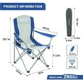 thumbnail image 4 of KingCamp Folding Camping Chairs Portable Beach Chairs for Adults Blue, 4 of 6