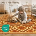 thumbnail image 4 of ODIKA 8'x10' Washable Area Rug Durable, Non-Slip Burnt Boho Fall Halloween Terracotta Vintage Bathroom Orange Flowing Dynamic for Living Room, Under Sectional, Family, 4 of 7