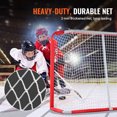 thumbnail image 4 of KFFKFF Hockey Goal, 54" x 44" Kids' Street & Roller Hockey Goal, Durable Steel Frame for Indoor/Outdoor Use, Easy Setup Junior Hockey Net, Portable Design for Young Players, White/Red, 4 of 9