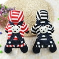 thumbnail image 3 of Pet Dog Striped Jeans Jumpsuits Hoodie Coat Jacket Overalls Clothes Apparel, 3 of 8