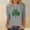 A1506 Gray, variant on St. Patrick's Day Shirt for Women Ireland Large Textured Shamrock Graphic T-Shirt 3/4 Sleeve Crewneck Casual Loose Festival Apparel Irish Pride Gift