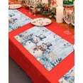 thumbnail image 4 of Christmas Snowman Placemats Set of 2 Blue Floral Eucalyptus Leaves Wood Grain Heat Insulation Washable Place Mats, Rustic Non-Slip Table Mats for Dining Table Party Kitchen Decor,13x19 Inch, 4 of 4