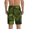 thumbnail image 3 of Naloa Tropical Palm Leaves Fern Leaf Men's Short Pajama Pants, Lounge Comfort Shorts with Elasticized Waistband and Side Pockets - 4X-Large, 3 of 9