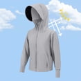 thumbnail image 6 of AHTJRT Kids UPF 50+ Sun Protection Jacket Boys Girls Long Sleeve Zip Up Hoodies with Pockets Cooling Lightweight Jackets for Running Fishing Hiking Gray 12-13 Years, 6 of 8