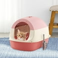 thumbnail image 6 of EHJRE Hooded Cat Litter Box Enclosed Cat Litter Box with Door Sandbox Pet Accessories Anti Splashing with Scoop Enclosed Cat Toilet pink, 6 of 8