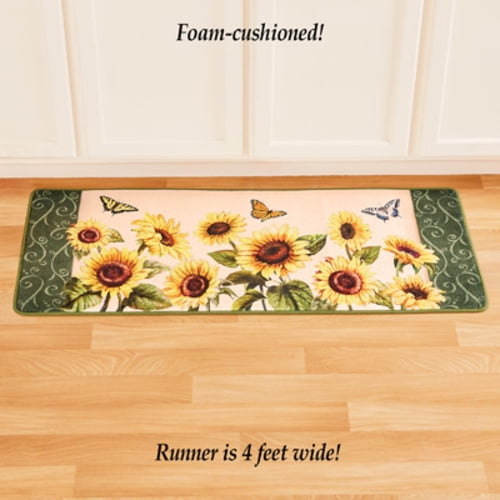 Sunflower Butterfly Cushioned Runner Rug