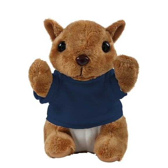 Plushland 8 Inch Floppy Squirrel with Tee Plush Stuffed Animal Personalized Gift - Custom Text on Shirt - Great Present for Mothers Day, Valentine Day, Graduation Day, Birthday