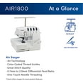 thumbnail image 3 of Brother AIR1800 Air Serger with Jet Air Threading, 2/3/4 Thread, LED Lit Work Area, Plus Wide Table Extension and 4-Piece Thread Cones Starter Pack, 3 of 9