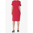 thumbnail image 2 of TheMogan Robe T-Shirt à Manches Courtes Col en V avec Poche pour Femmes Grande Taille, 2 of 6