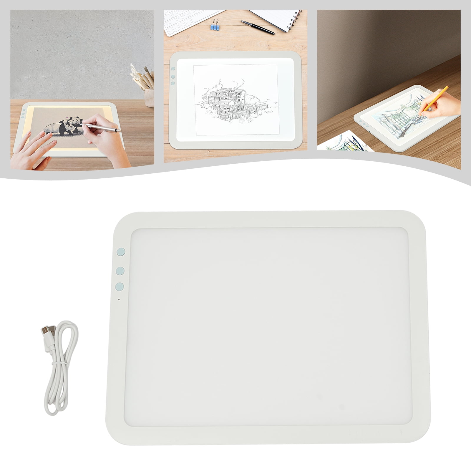 Rechargeable A4 LED Light Pad, Light Box for Tracing, Powered by 3500mAh Lithium Battery 6 Levels of Brightness, Type-c Cable, Light Board/Box for Tracing, Diamond Painting, Sketching & Drawing