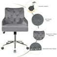 Gymax Velvet Office Chair Tufted Upholstered Swivel Computer Desk Chair