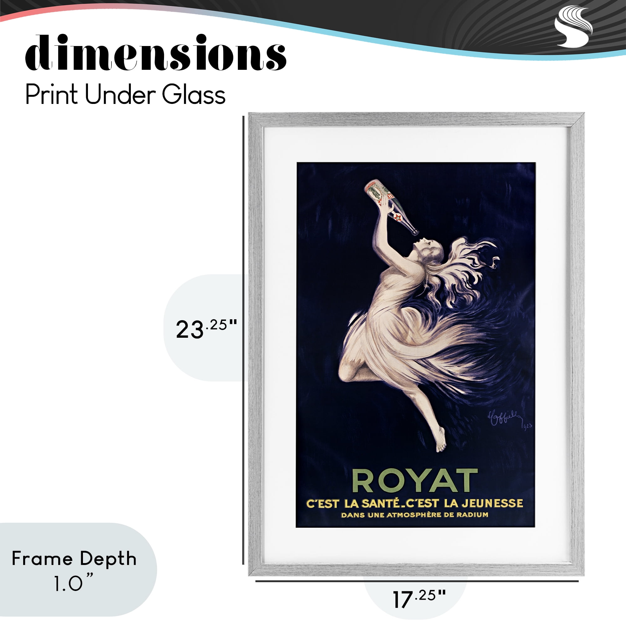 Stupell Industries Royat 1923 Advertisement Gray Framed Print Under Glass, design by Leonetto Cappiello