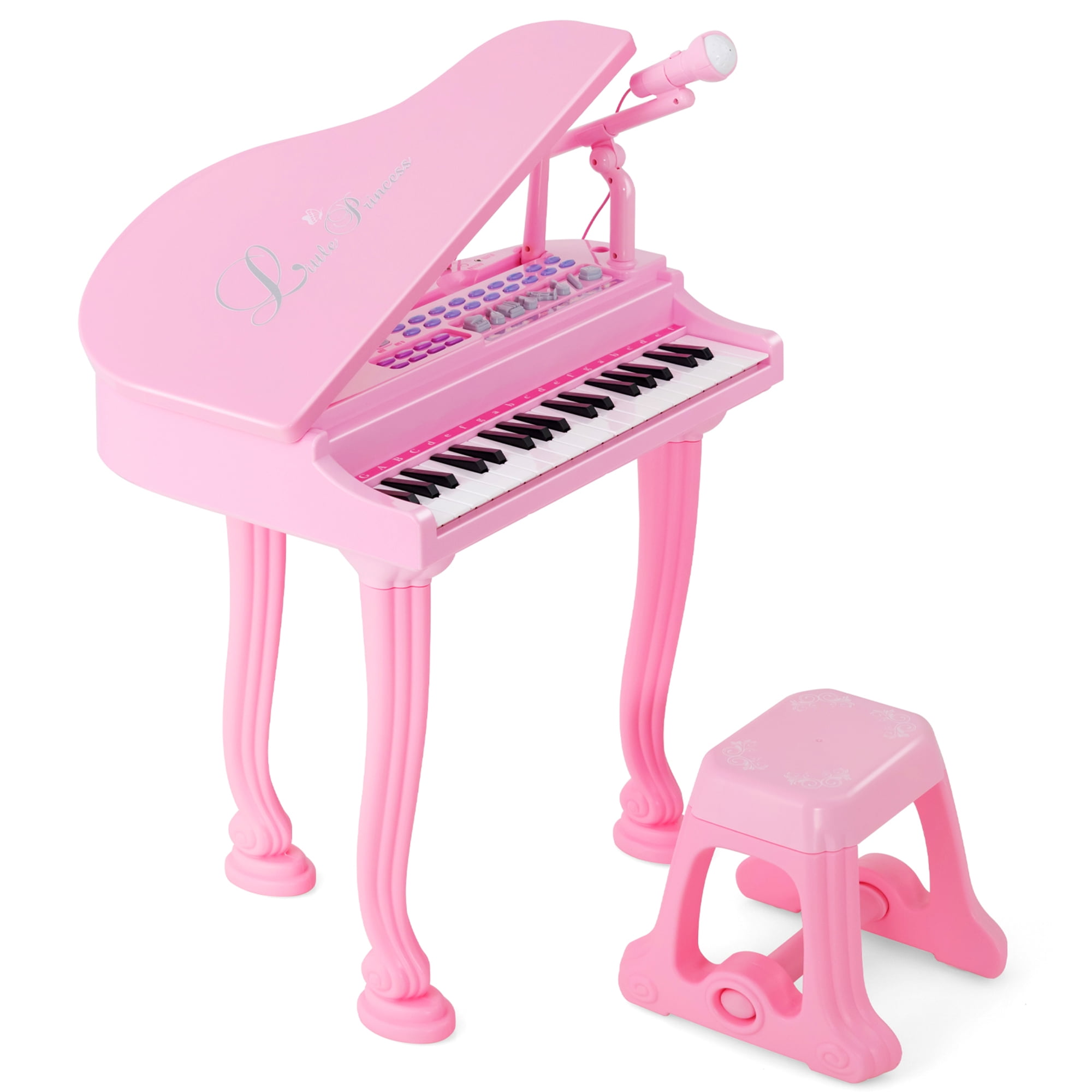 Costway 37 Key Kids Piano Keyboards with Microphone and Teaching Mode Pink