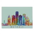 thumbnail image 2 of Detroit Cutting Board, Vibrant Colored Abstract Skyscrapers Modern Architecture Watercolor Style Landmarks, Decorative Tempered Glass Cutting and Serving Board, Large Size, Multicolor, by Ambesonne, 2 of 5