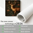 thumbnail image 4 of FLASHLUMI 8x12 Inch Vintage Stag with Floral Tapestry Background Oil Painting Canvas Wall Art, Rustic Wildlife Home Decor for Living Room Bedroom, 4 of 10